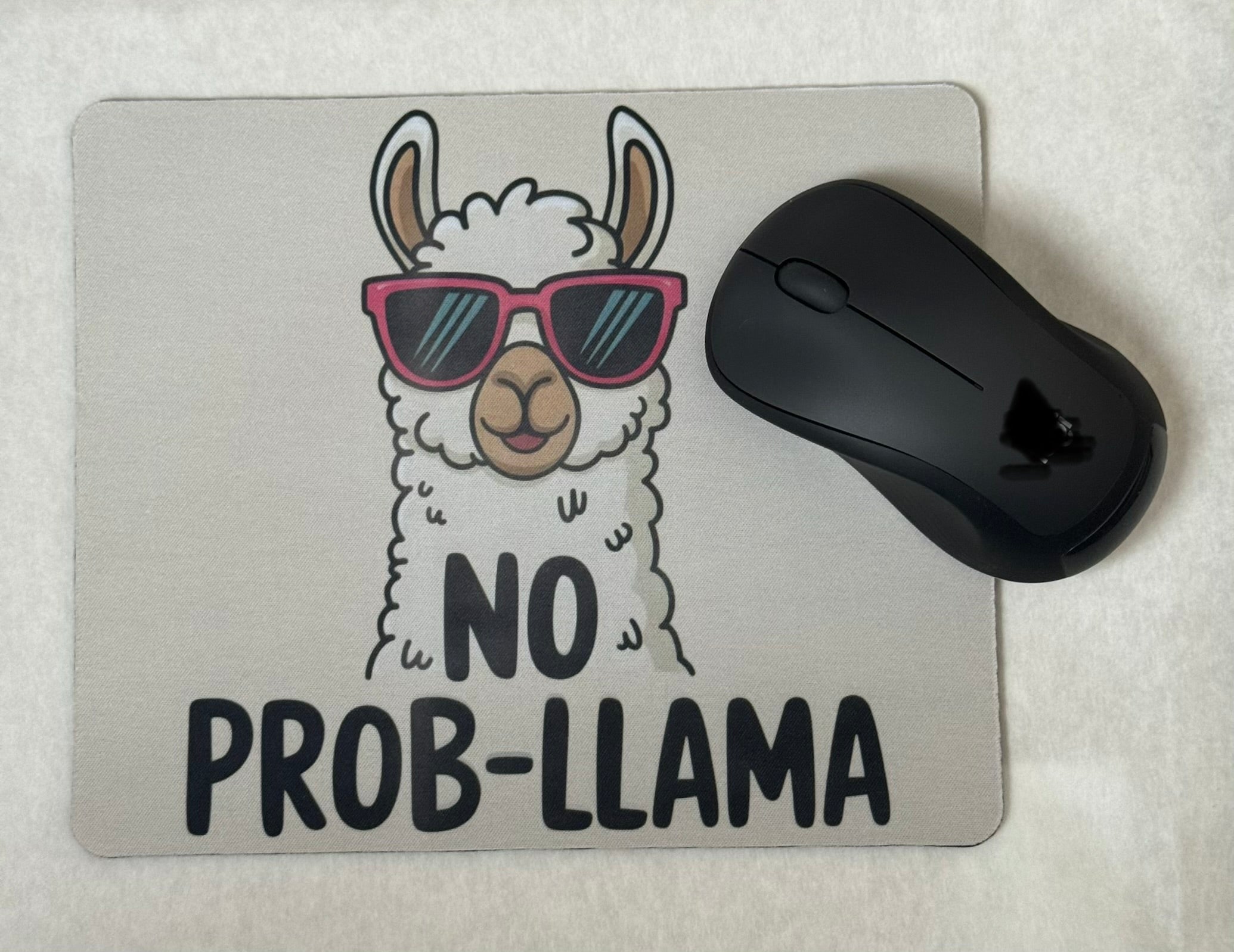 Funny Llama Mouse Mat, No Prob-Llama Desk Decor, Animal Office Accessory