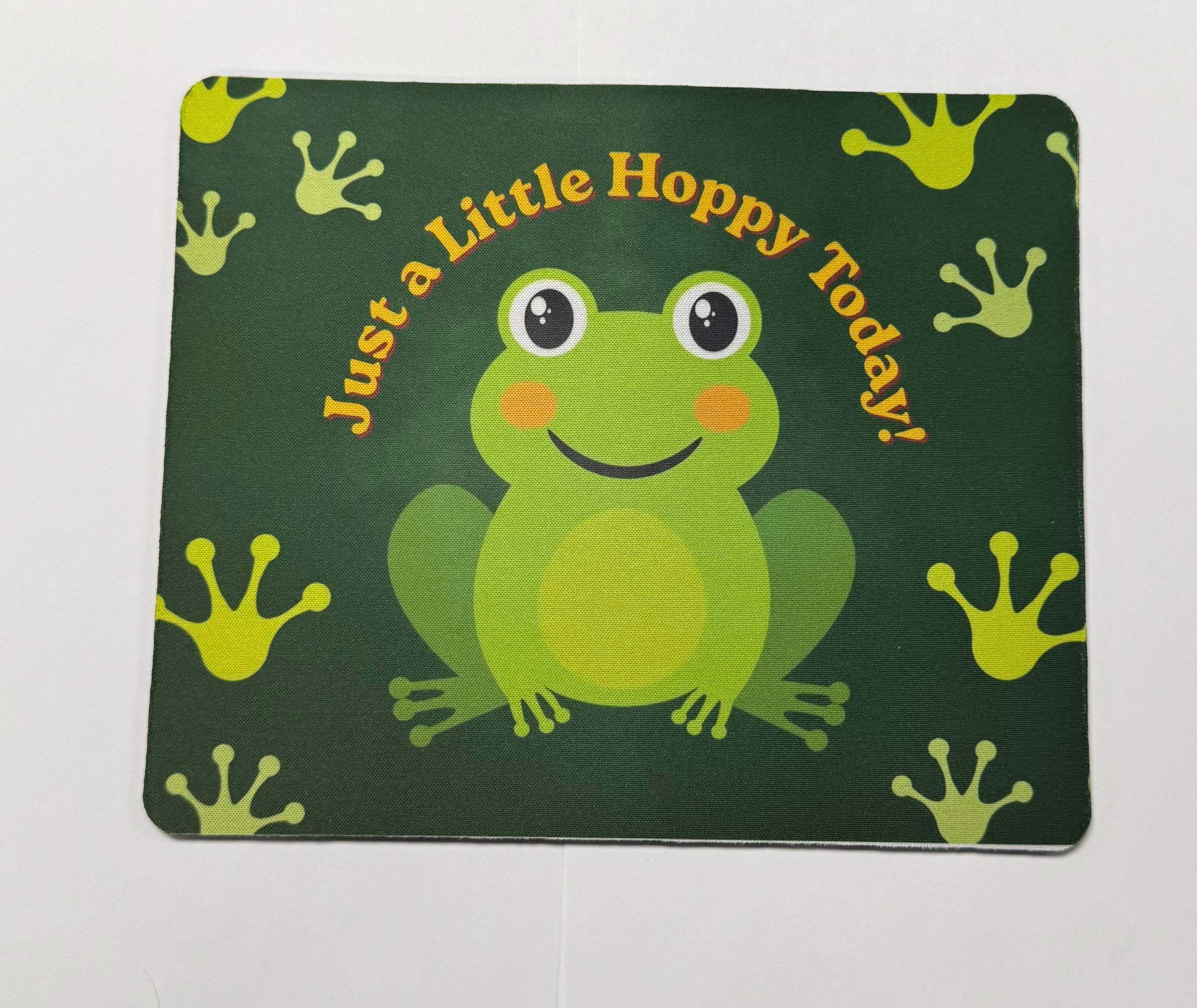Funny Frog Mouse Mat, Just a Little Hoppy Today Desk Decor, Animal Lover Gift