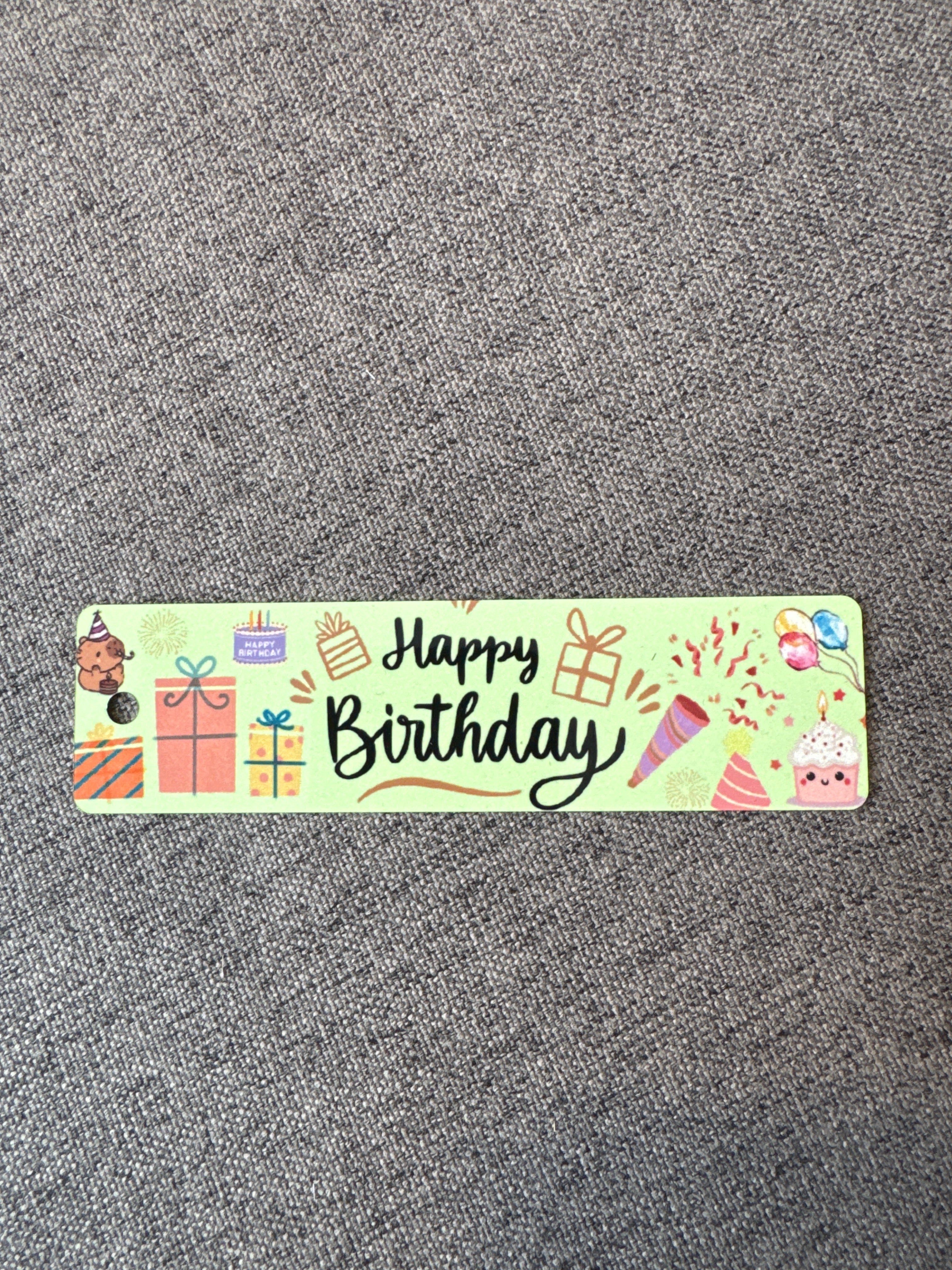 Green Happy Birthday Bookmark