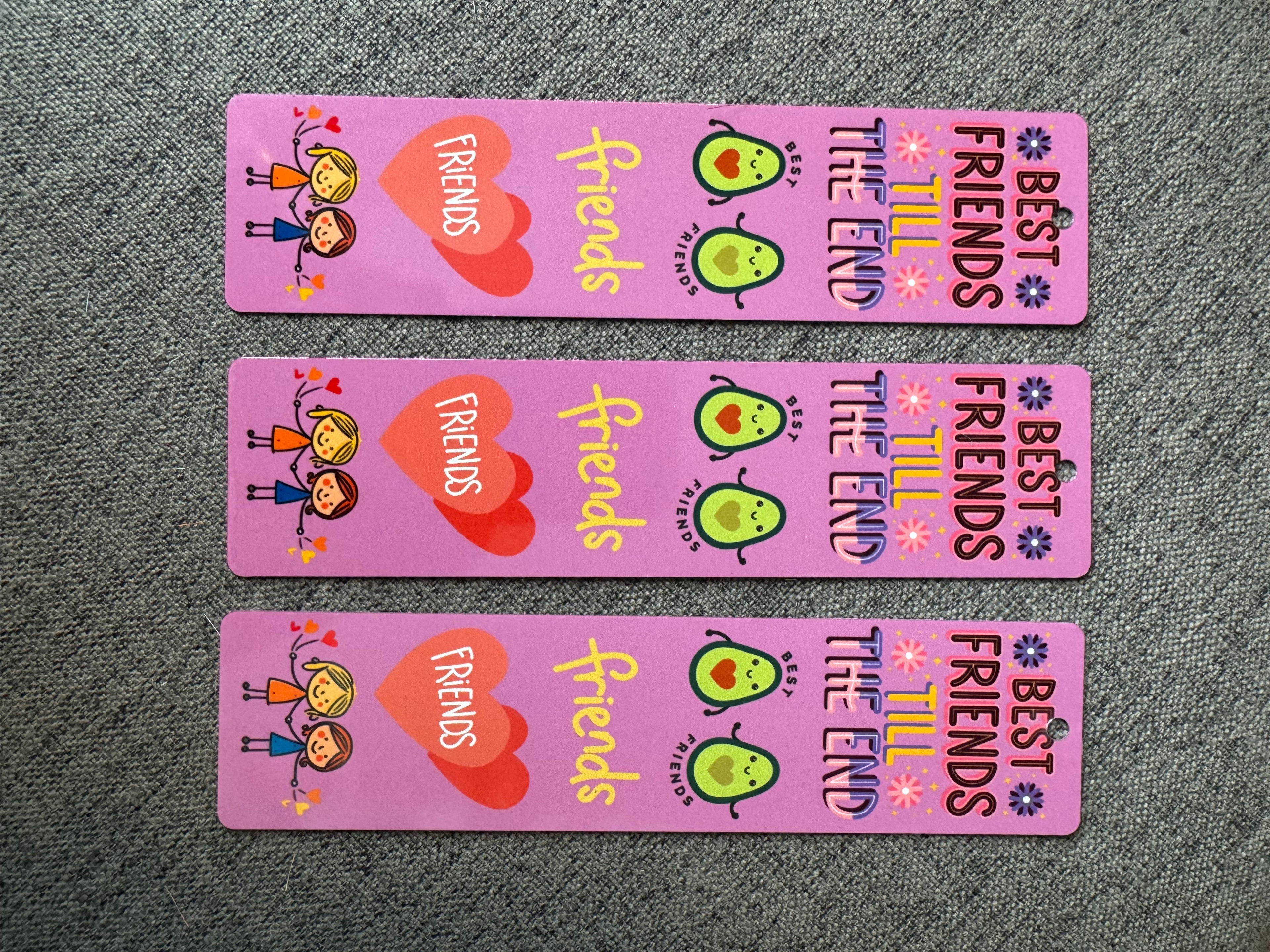 Best Friends Cute Avocado & Heart Bookmark