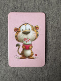 Cheetah Fridge Magnet: Kawaii Illustrated Animal Art, Pastel Design