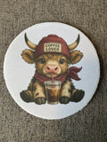 Highland Cow Coffee Lover Coaster – Animal Kitchen Decor