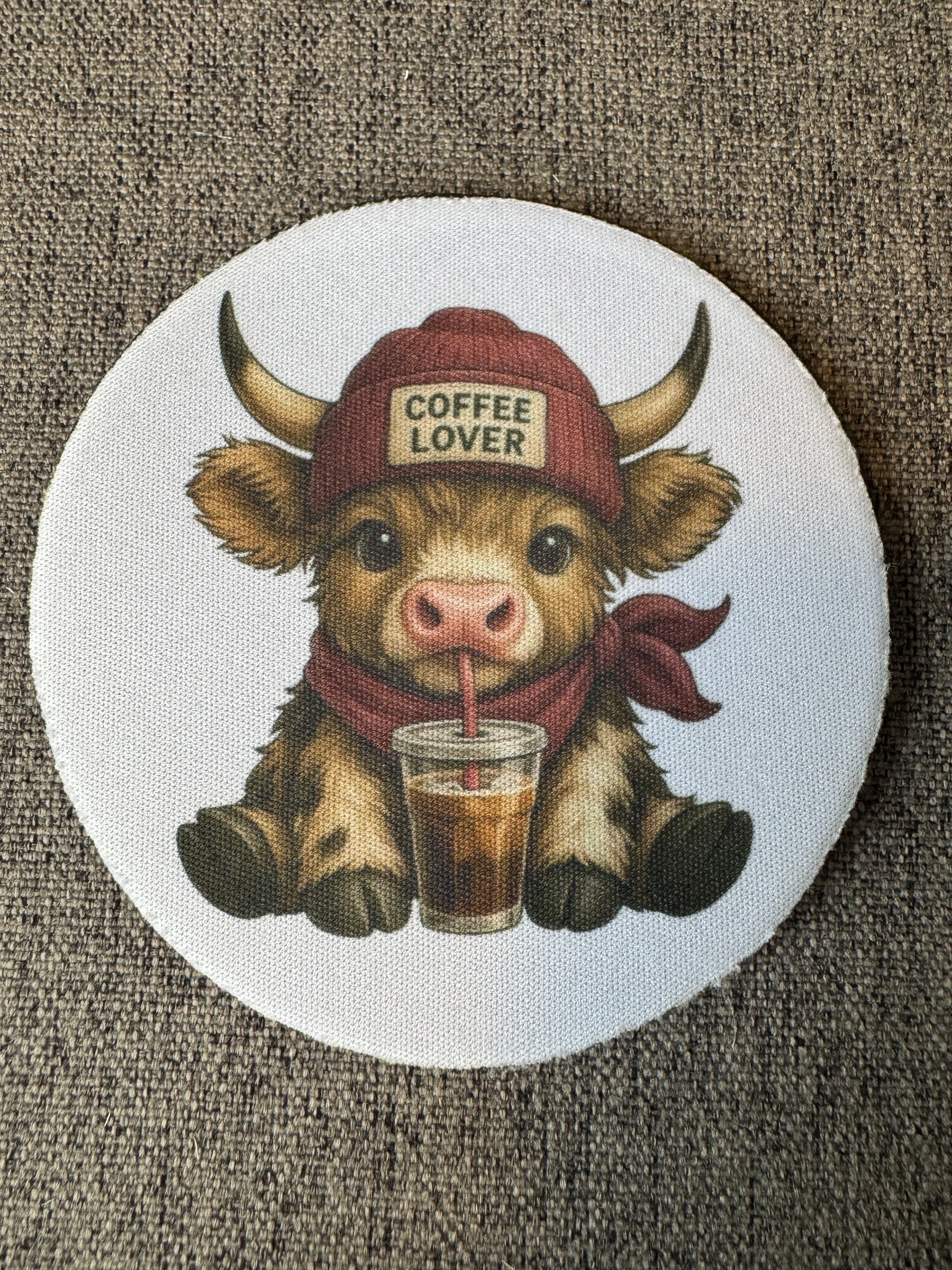 Highland Cow Coffee Coasters (Pack of 4) – Animal Lover Kitchen Decor