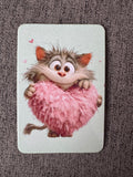 Cute Cat Fridge Magnet: Kawaii Illustrated Animal Art, Pastel Design