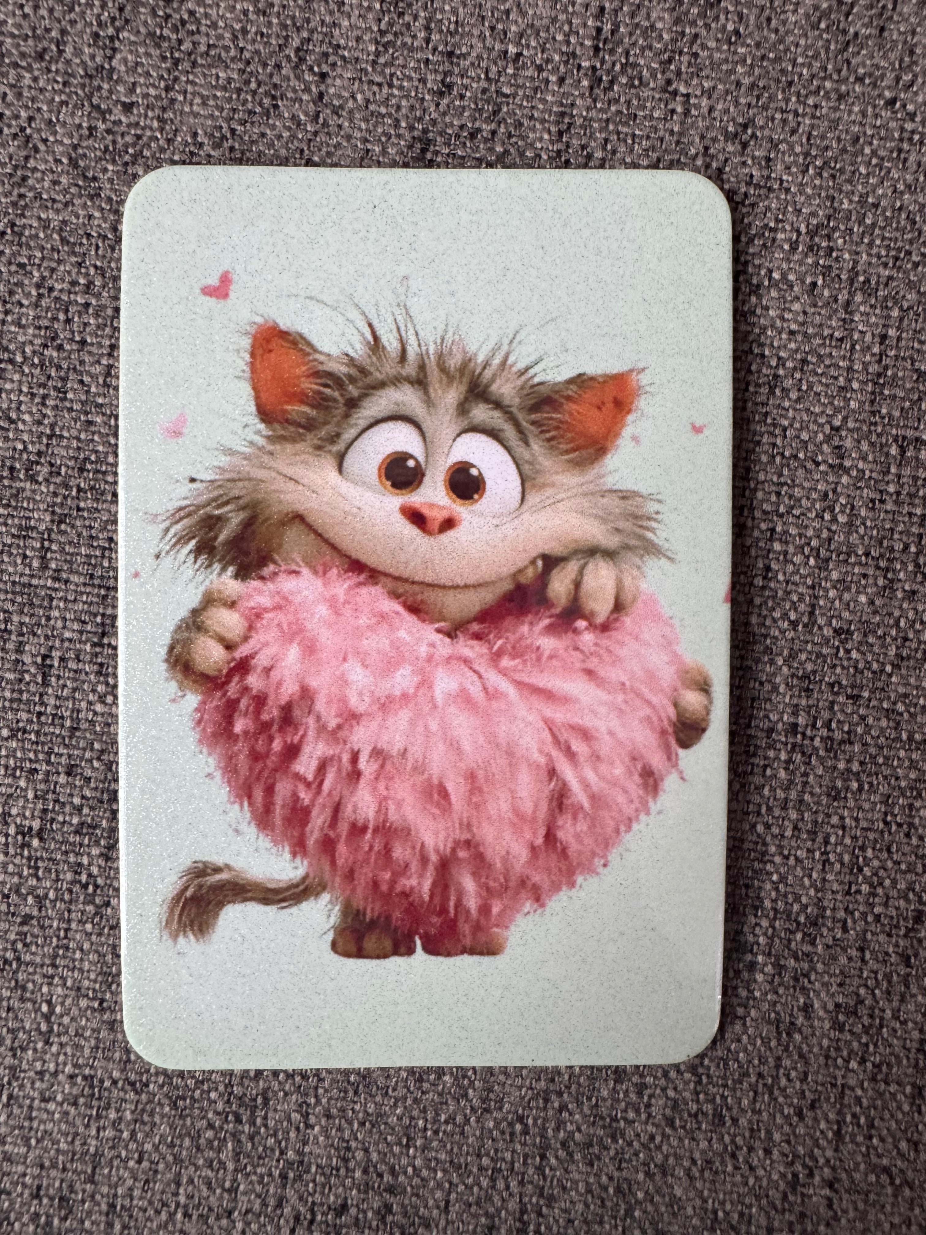 Cute Cat Fridge Magnet: Kawaii Illustrated Animal Art, Pastel Design
