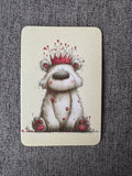 Bear Fridge Magnet: Kawaii Illustrated Animal Art, Pastel Design