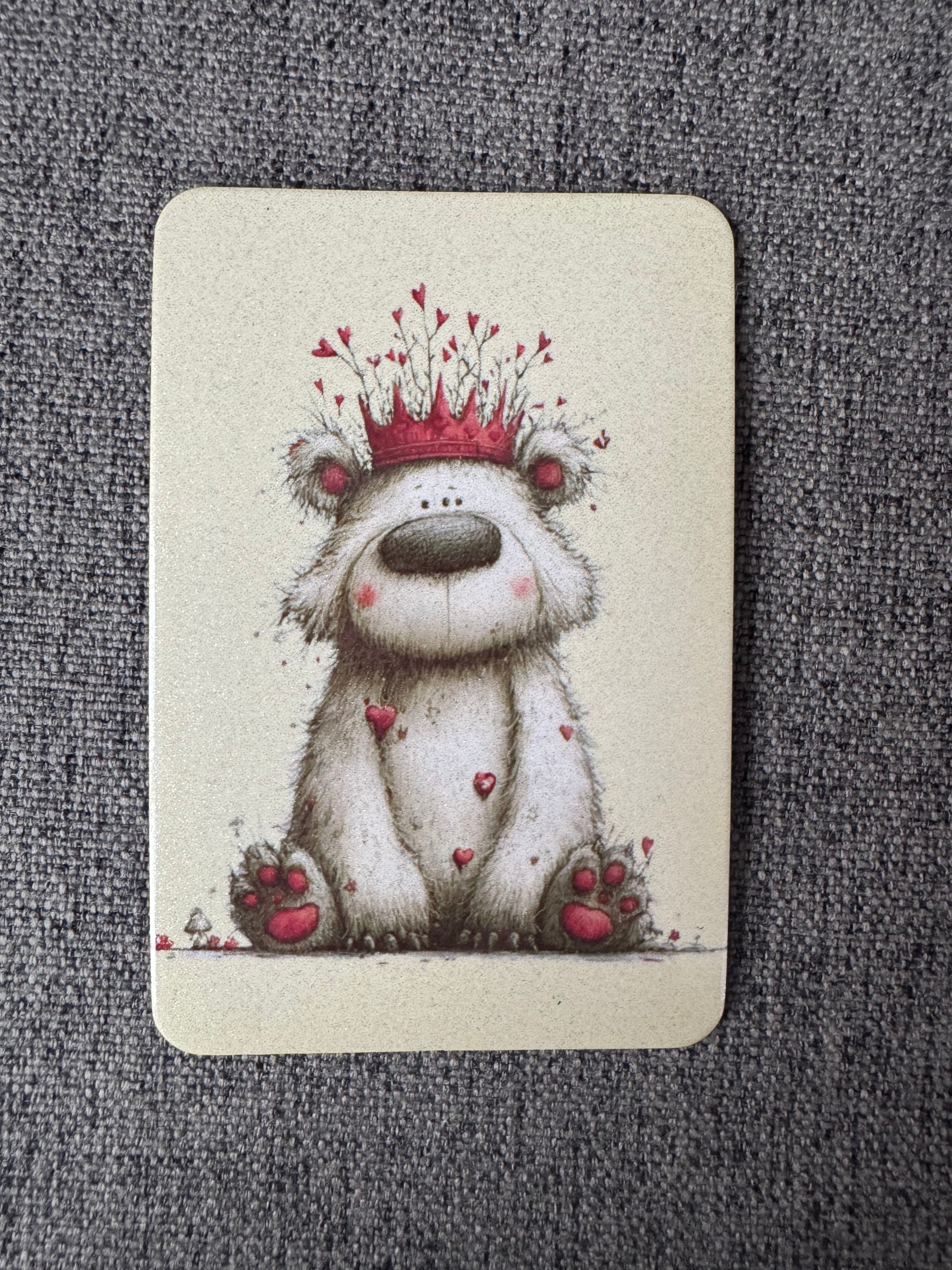 Bear Fridge Magnet: Kawaii Illustrated Animal Art, Pastel Design