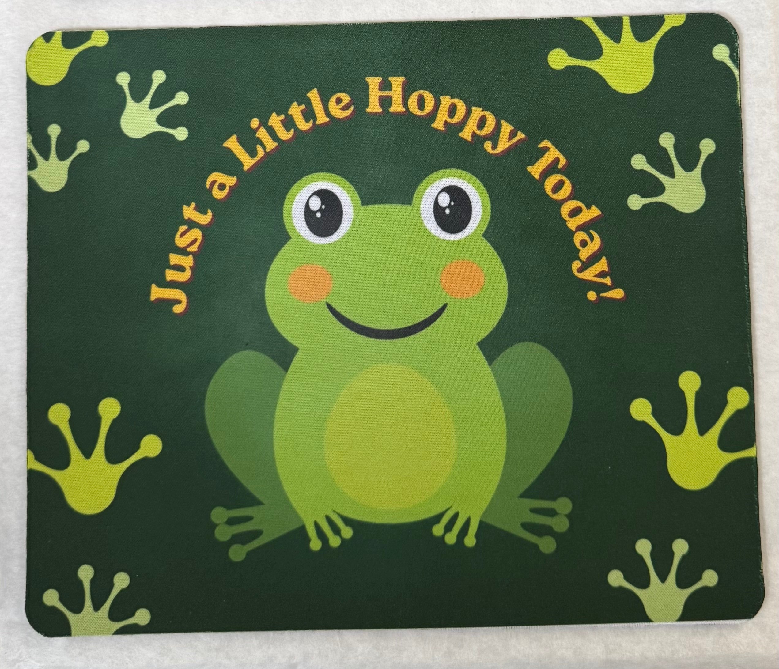 Funny Frog Mouse Mat, Just a Little Hoppy Today Desk Decor, Animal Lover Gift