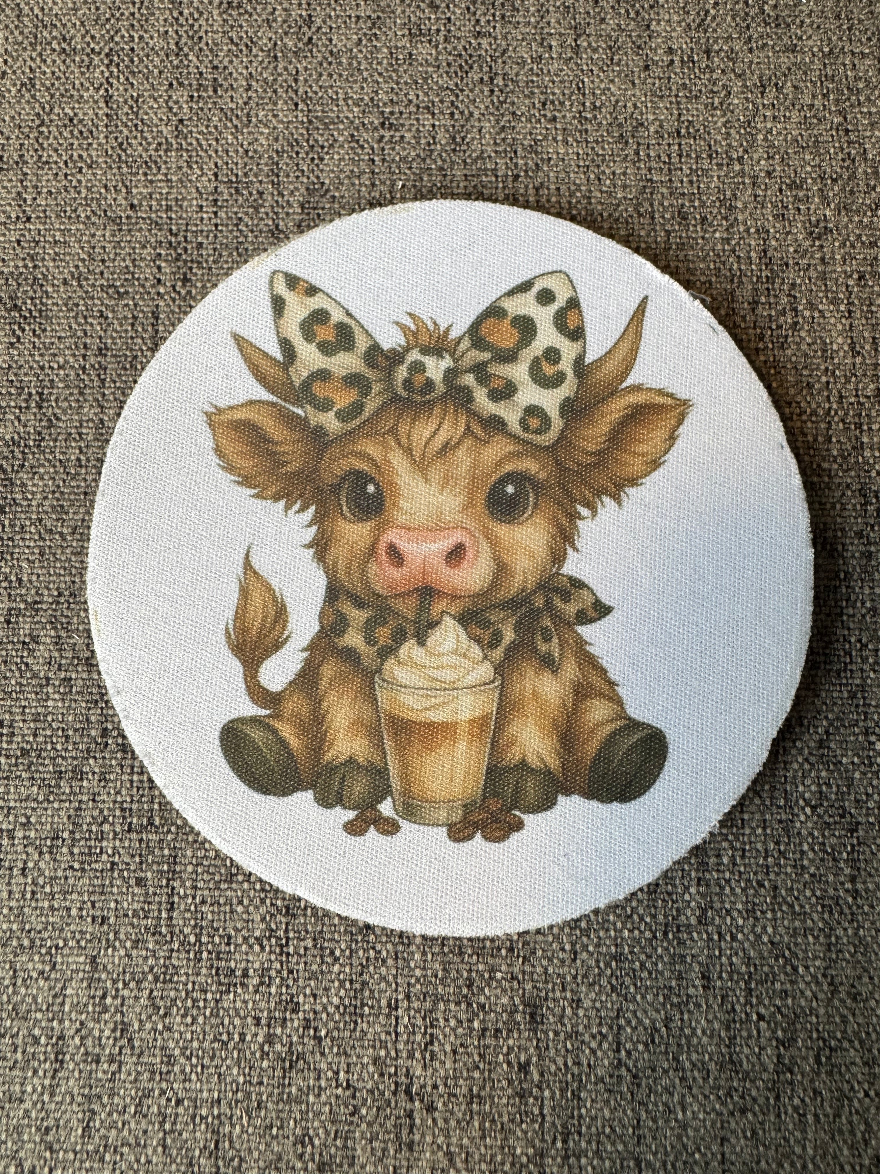 Highland Cow Coffee Coasters (Pack of 4) – Animal Lover Kitchen Decor