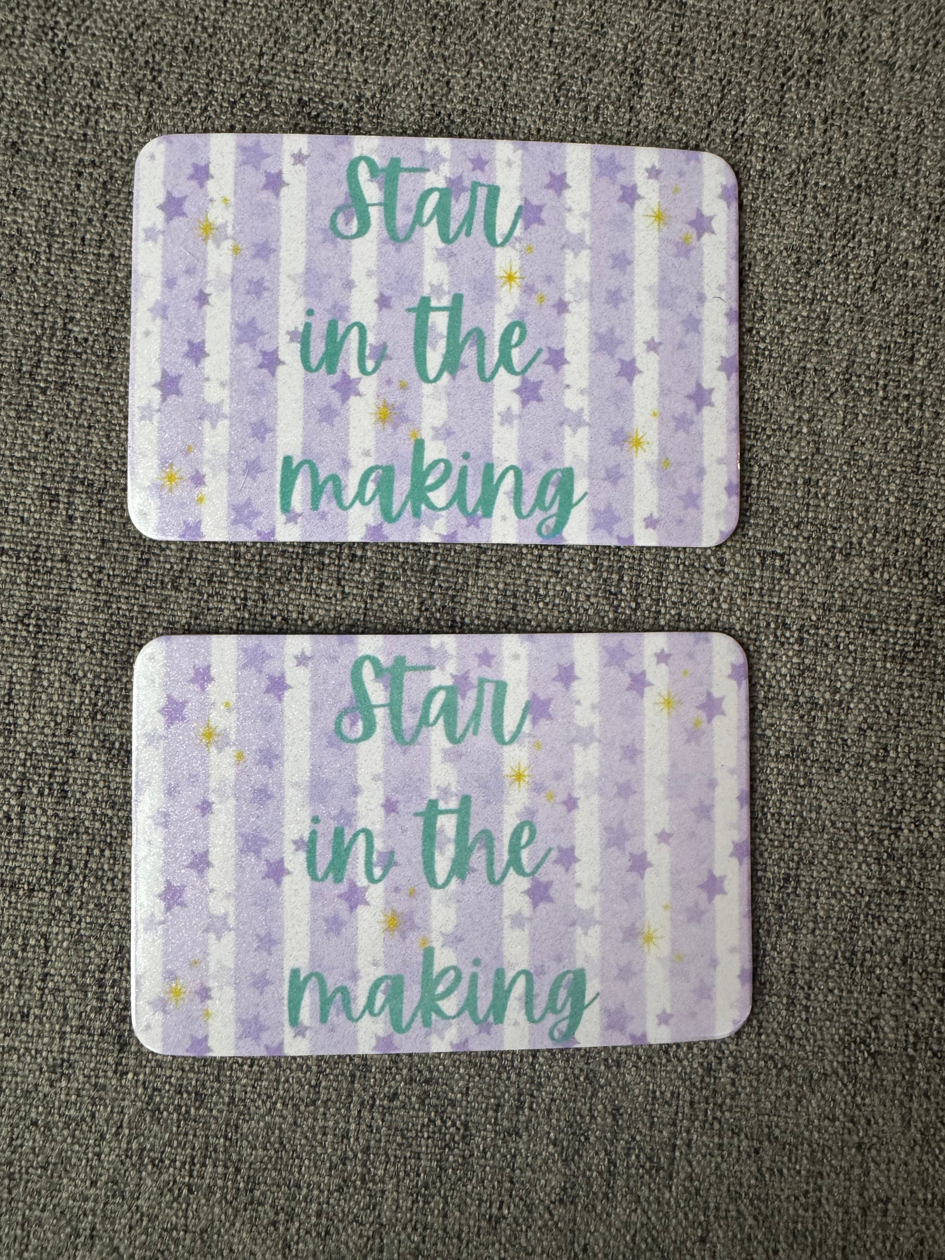 Star in the Making Magnet | Cute Motivational Gift | Purple Star Pattern Fridge Magnet | Positive Affirmation | Gift for Kids and Students
