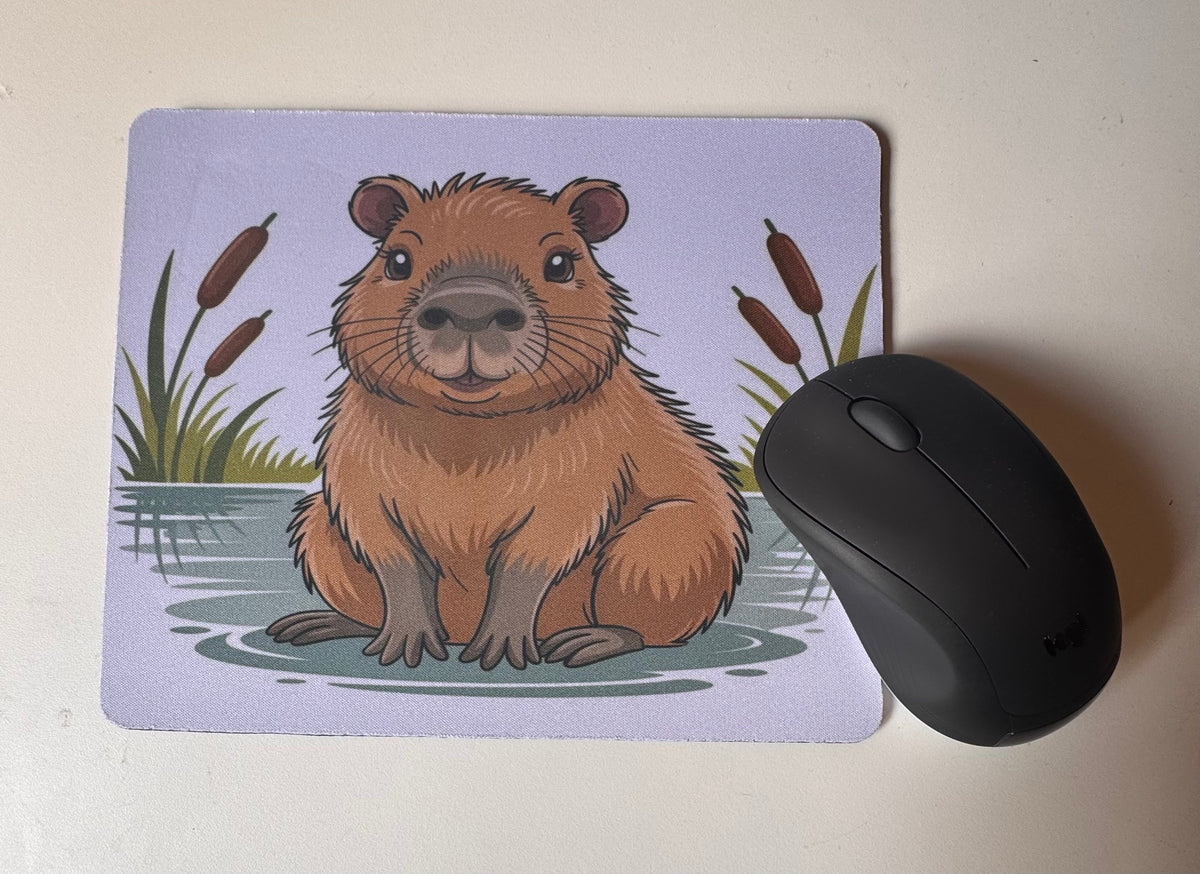 Capybara Mouse Mat, Cute Capybara Mouse Pad, Animal Lover Gift, Funny Desk Accessory, Capybara Gift