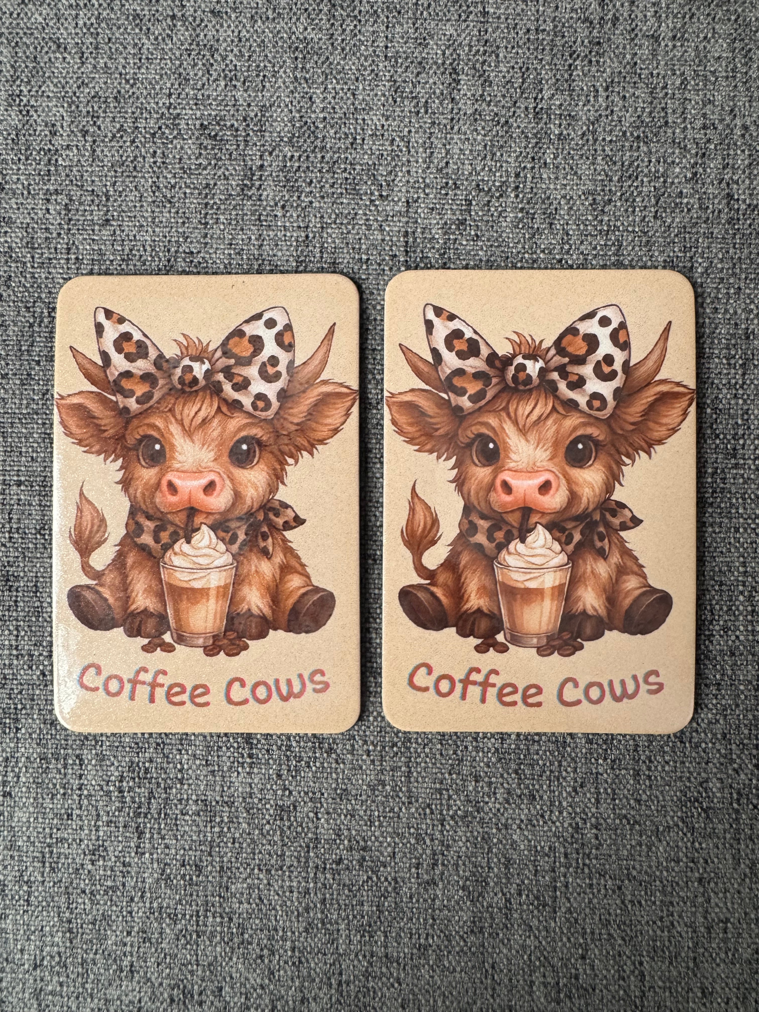 Highland Cow Coffee bean fridge magnet
