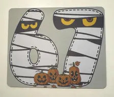6 7 Halloween Mouse Mat, Cute Mummy Mouse Pad, Pumpkin Desk Accessory, Spooky Halloween Decor, Halloween Gift