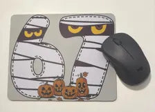 6 7 Halloween Mouse Mat, Cute Mummy Mouse Pad, Pumpkin Desk Accessory, Spooky Halloween Decor, Halloween Gift
