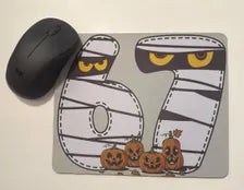 6 7 Halloween Mouse Mat, Cute Mummy Mouse Pad, Pumpkin Desk Accessory, Spooky Halloween Decor, Halloween Gift