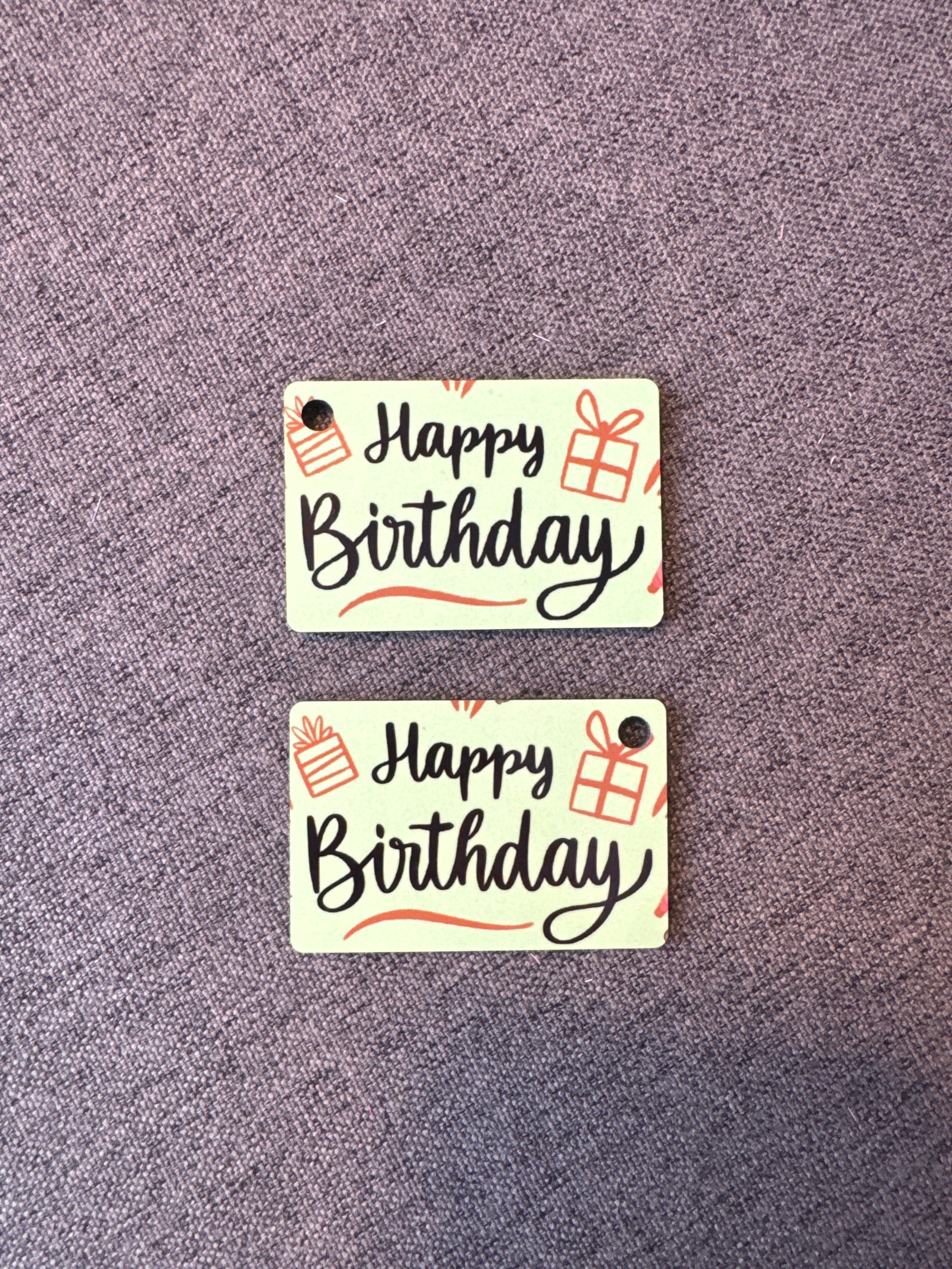 Green Happy Birthday - Key Ring