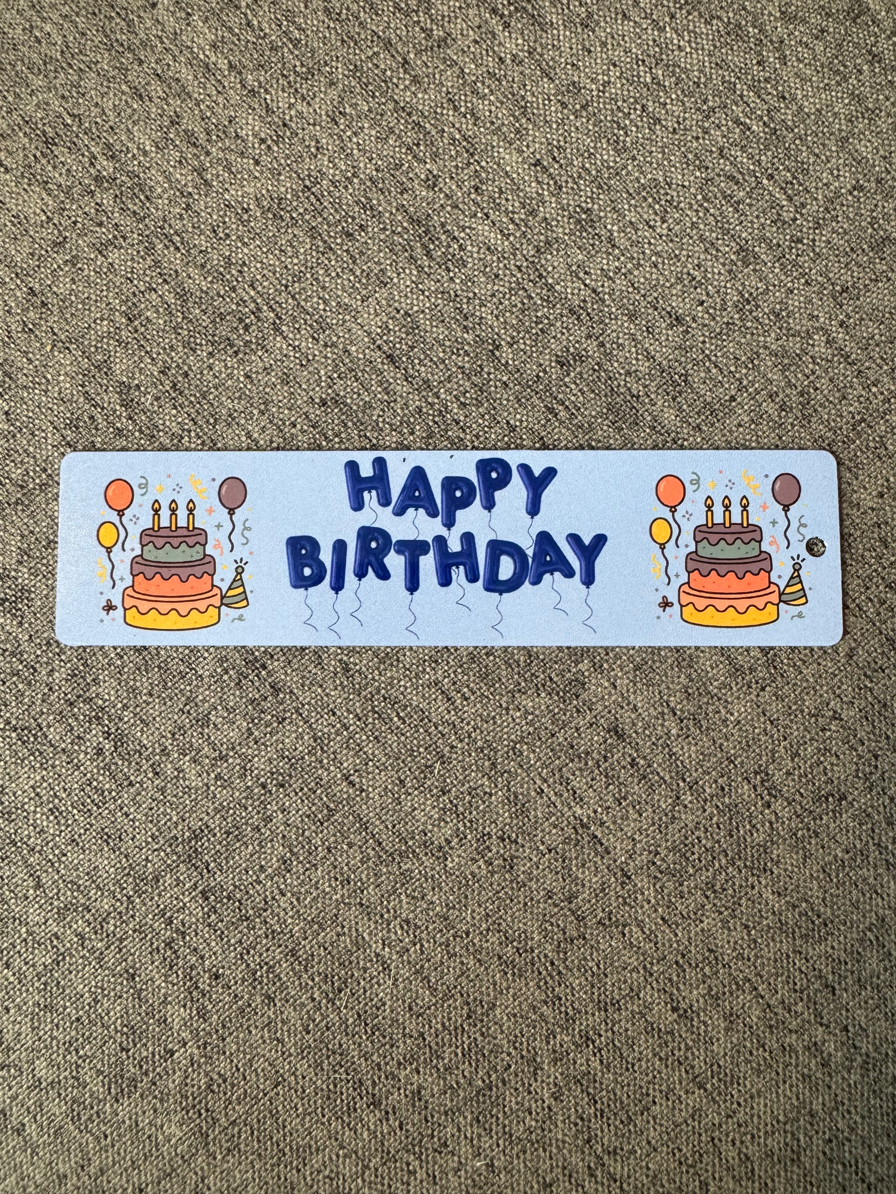 Blue Happy Birthday Bookmark
