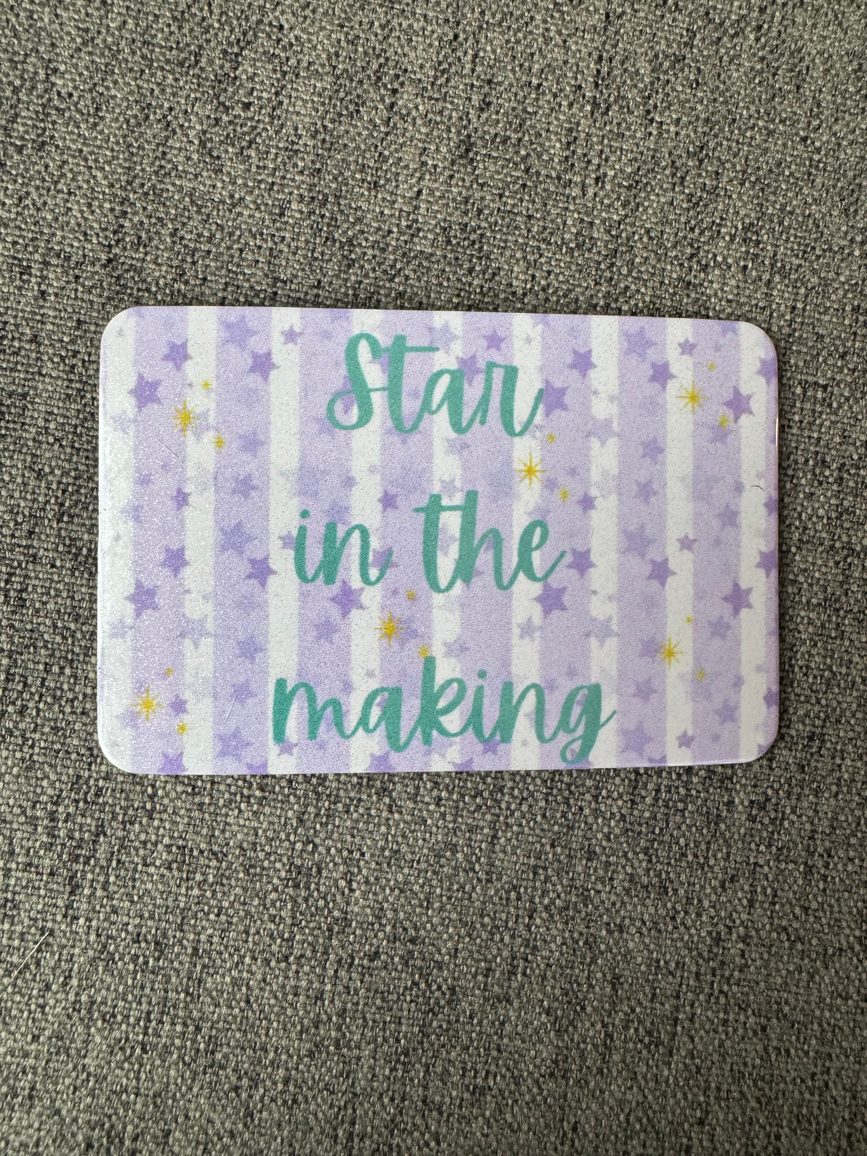 Star in the Making Magnet | Cute Motivational Gift | Purple Star Pattern Fridge Magnet | Positive Affirmation | Gift for Kids and Students