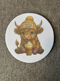 Highland Cow yellow Coffee lover Coaster