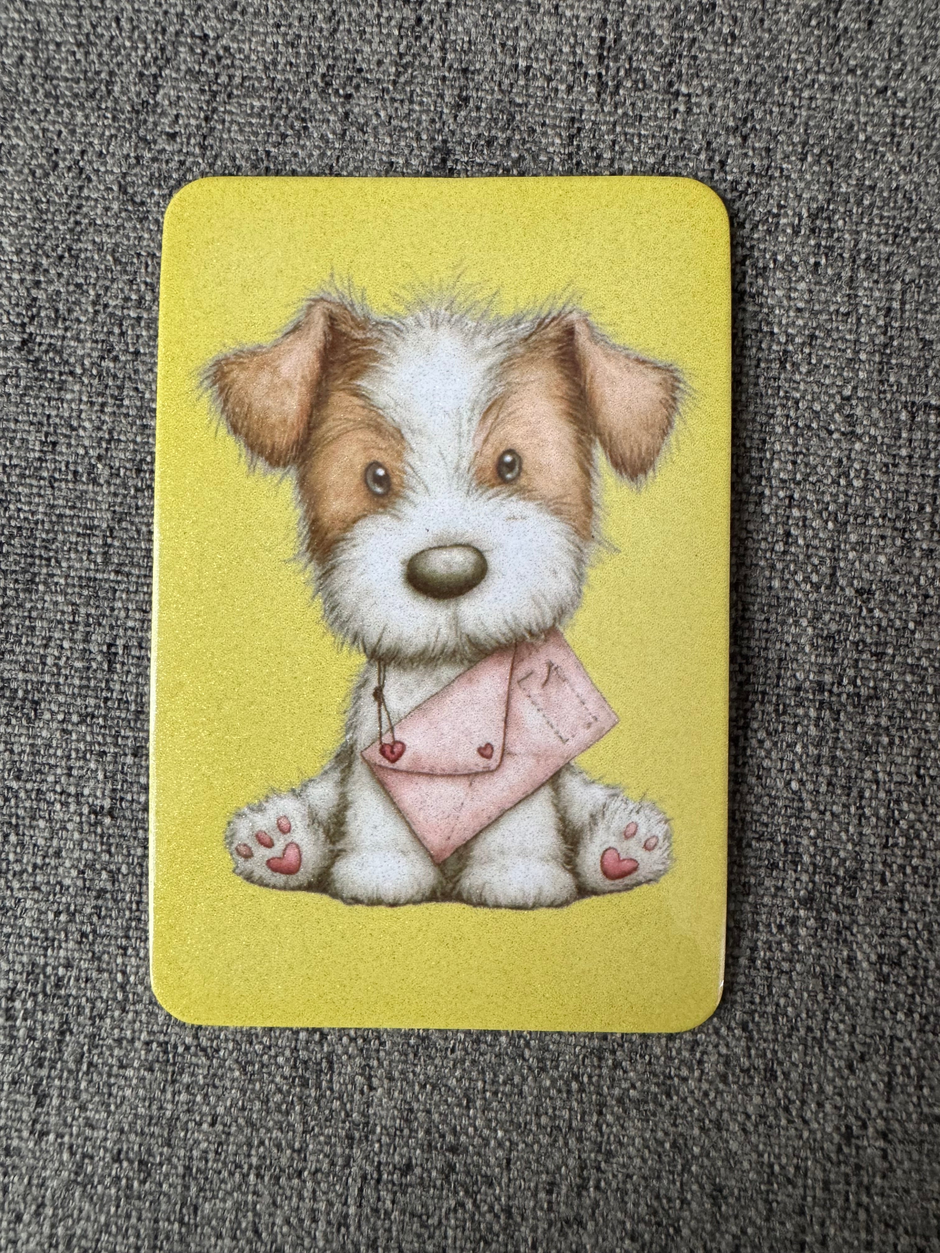 Cute Dog Fridge Magnet: Kawaii Illustrated Animal Art, Pastel Design