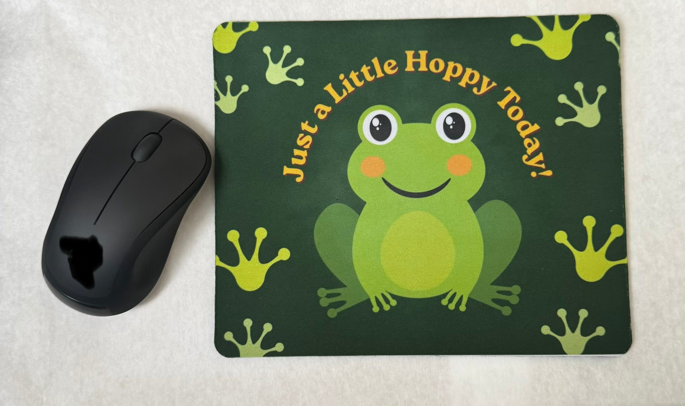 Funny Frog Mouse Mat, Just a Little Hoppy Today Desk Decor, Animal Lover Gift