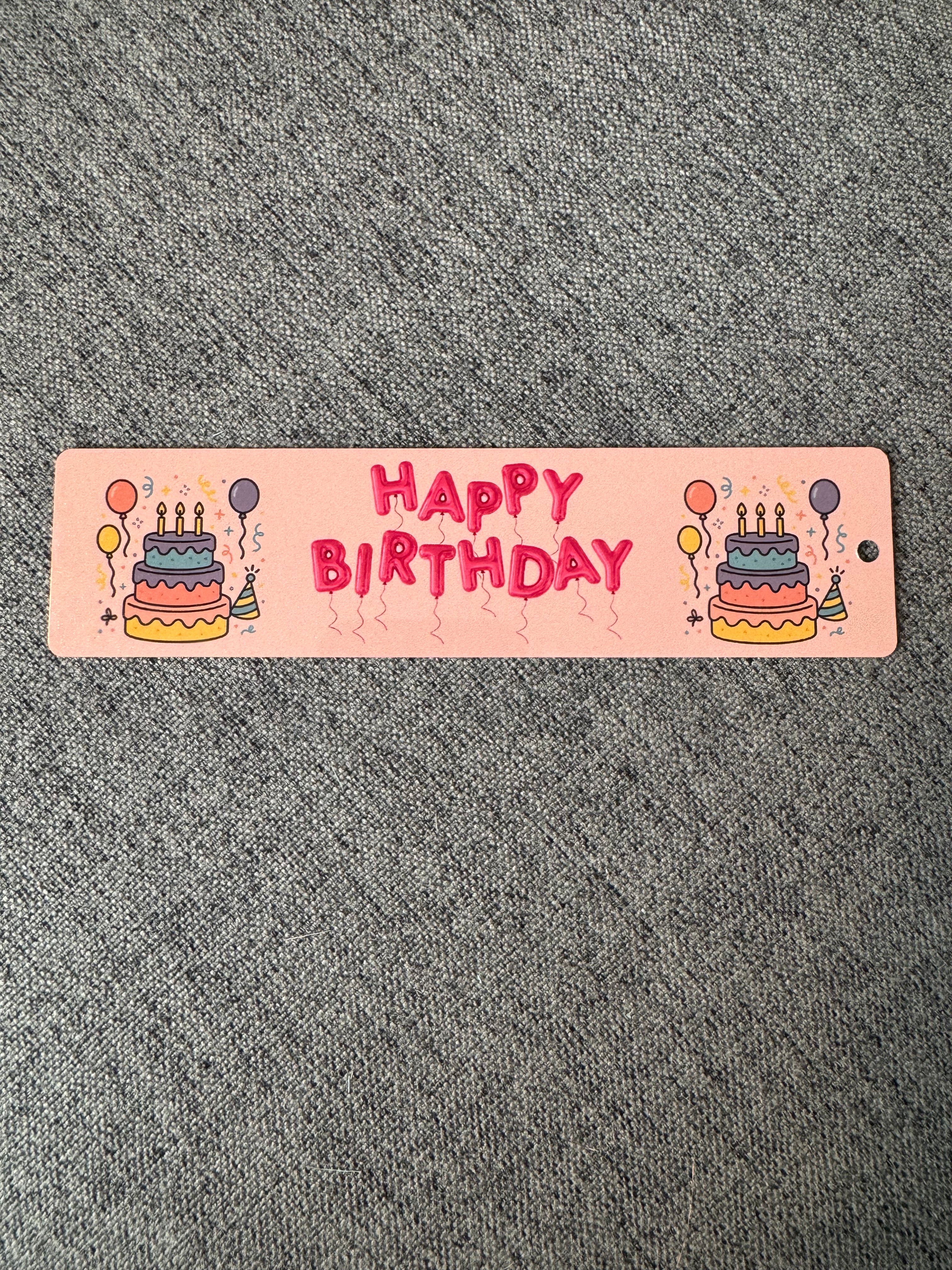 Pink Happy Birthday Bookmark