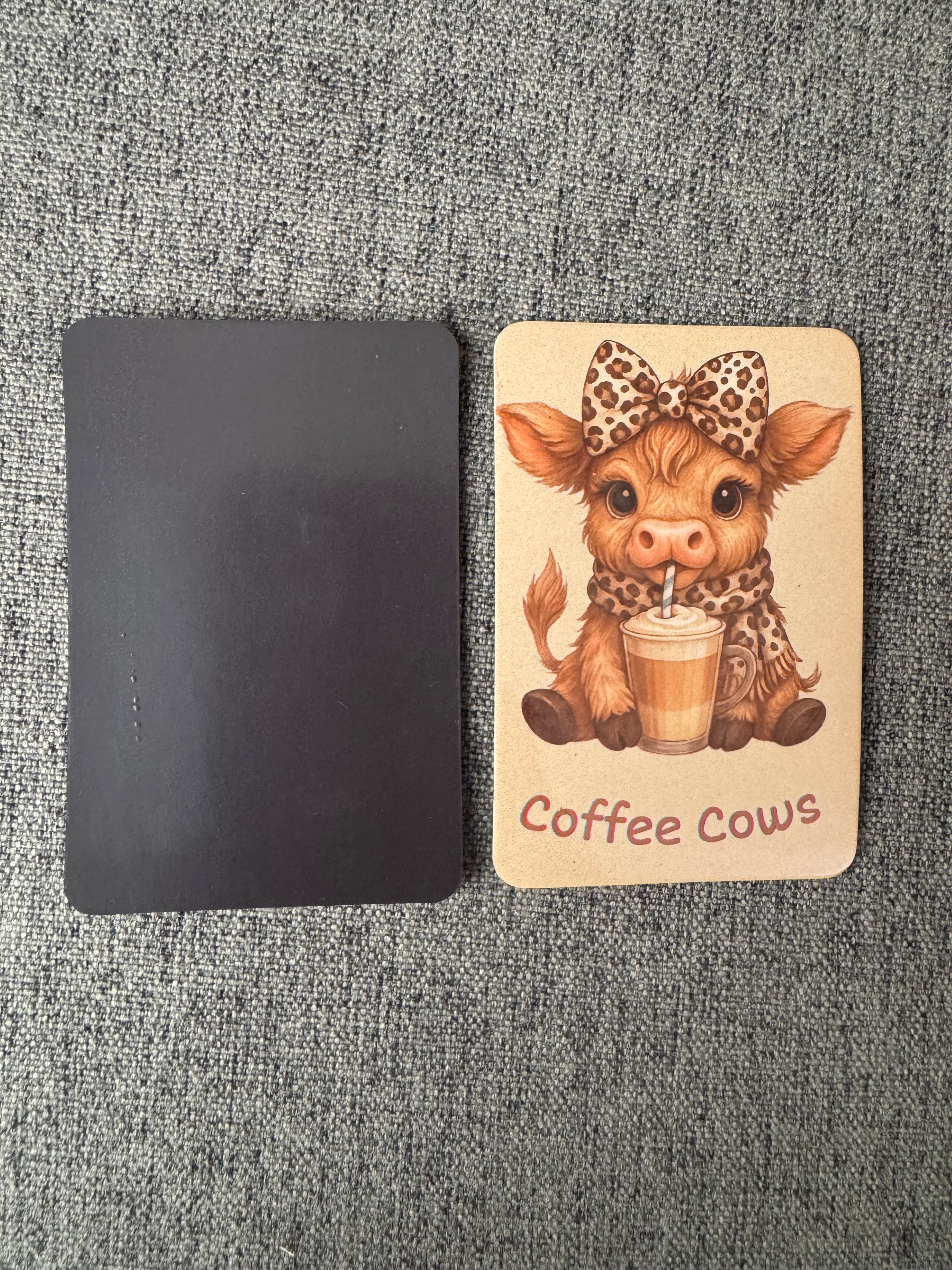 Highland Cow Coffee leopard print fridge magnet