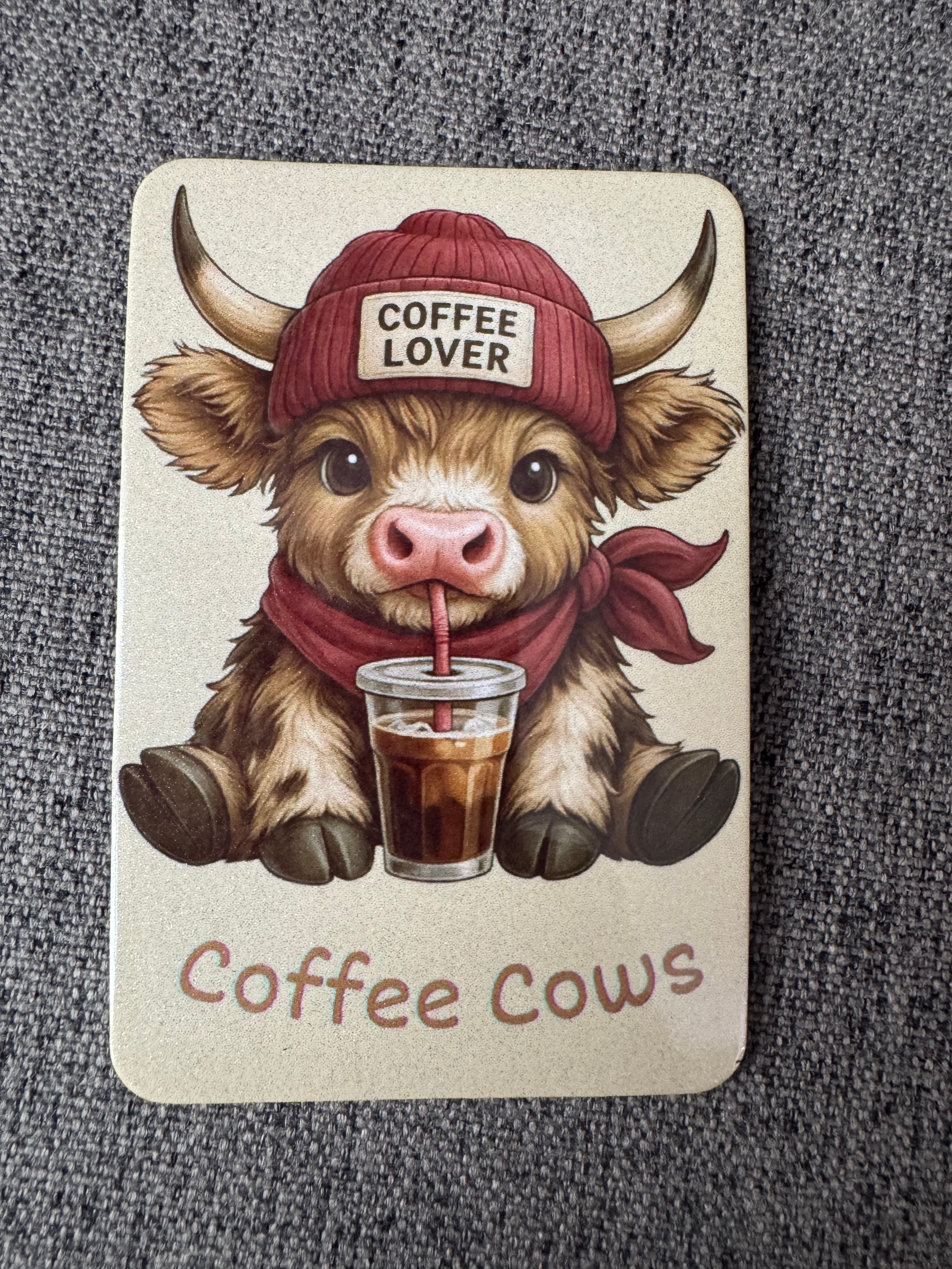 Highland Cow Coffee lover fridge magnet