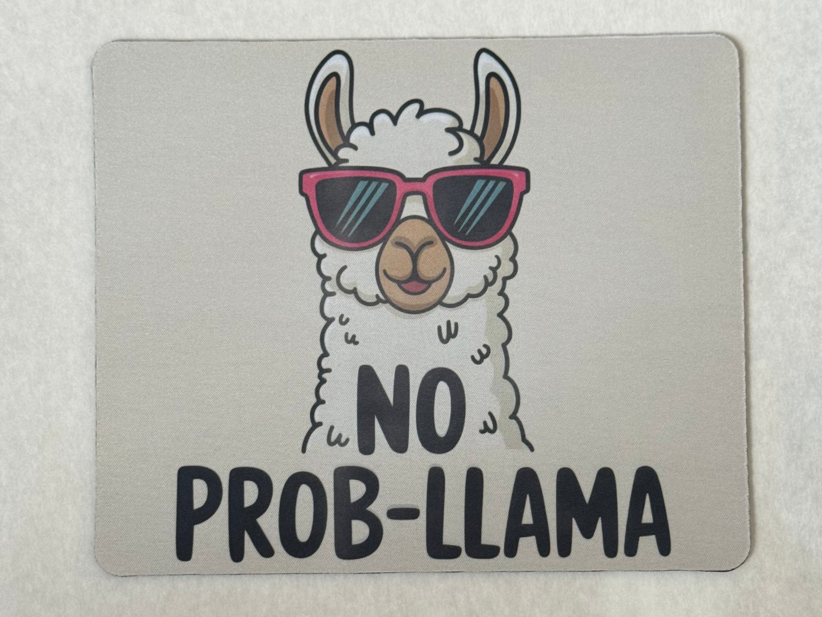 Funny Llama Mouse Mat, No Prob-Llama Desk Decor, Animal Office Accessory