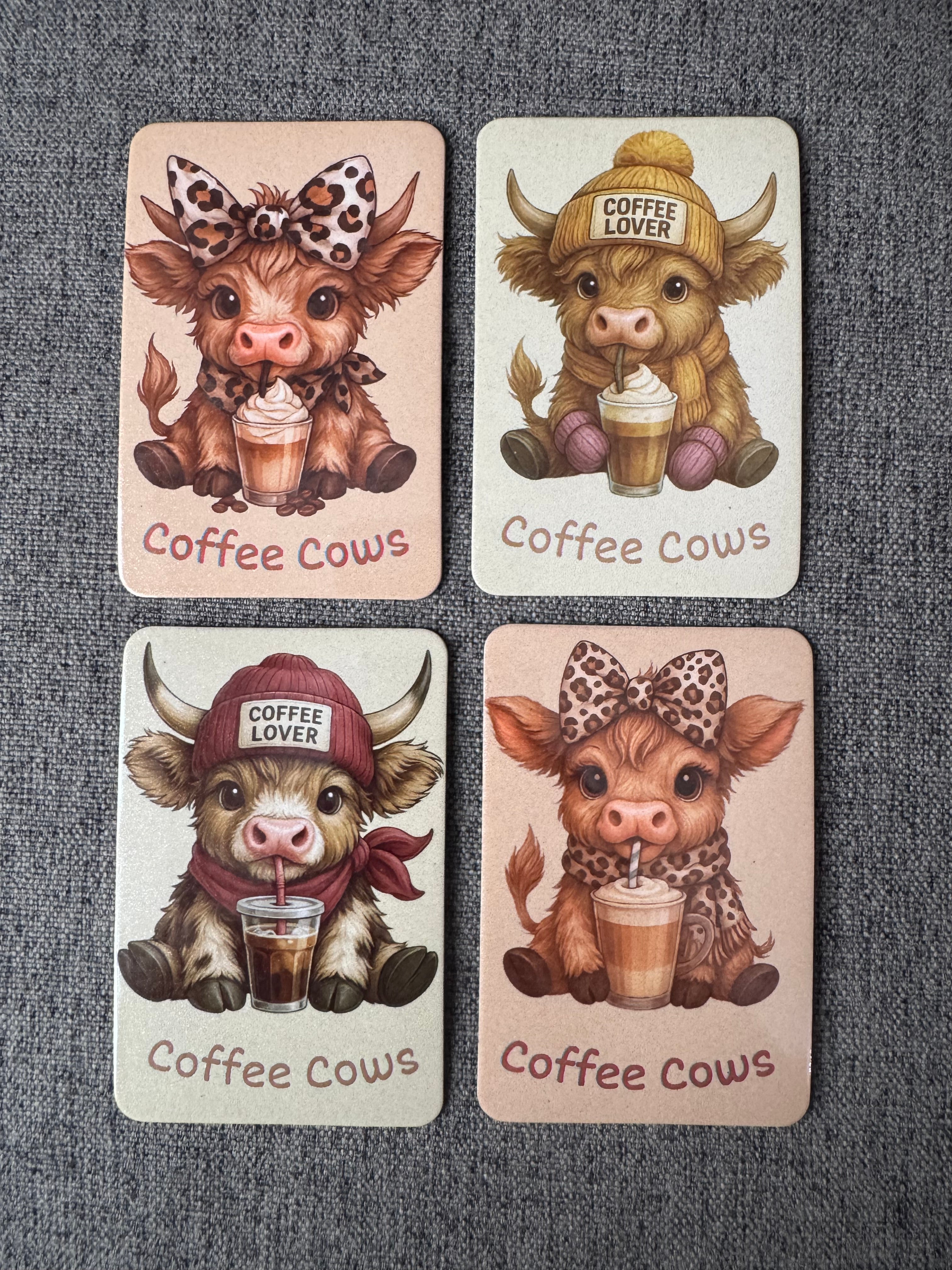 Cute Highland Cow Fridge Magnets Set of 4