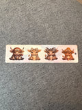 Cute highland cow coffee bookmark