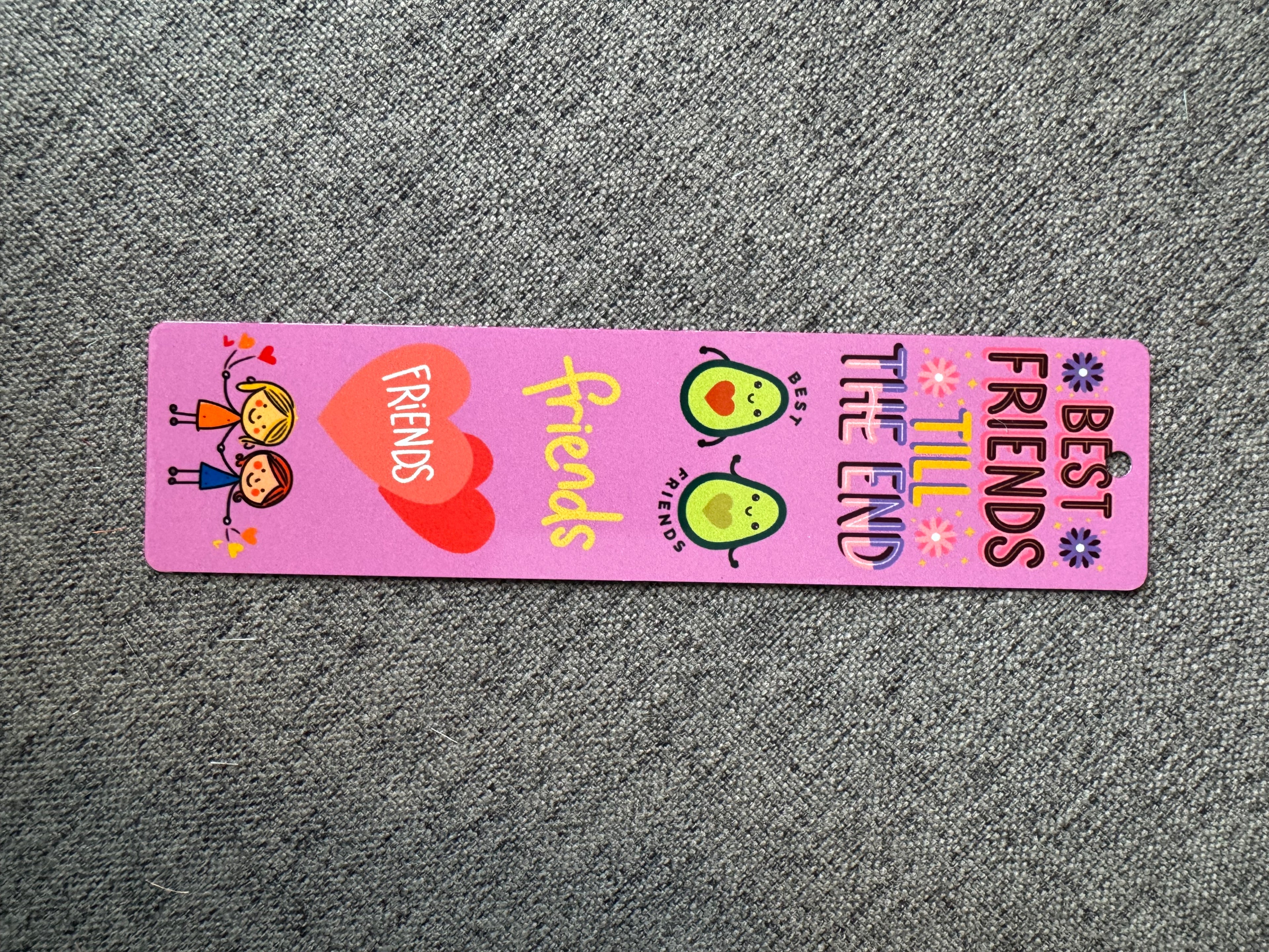 Best Friends Cute Avocado & Heart Bookmark
