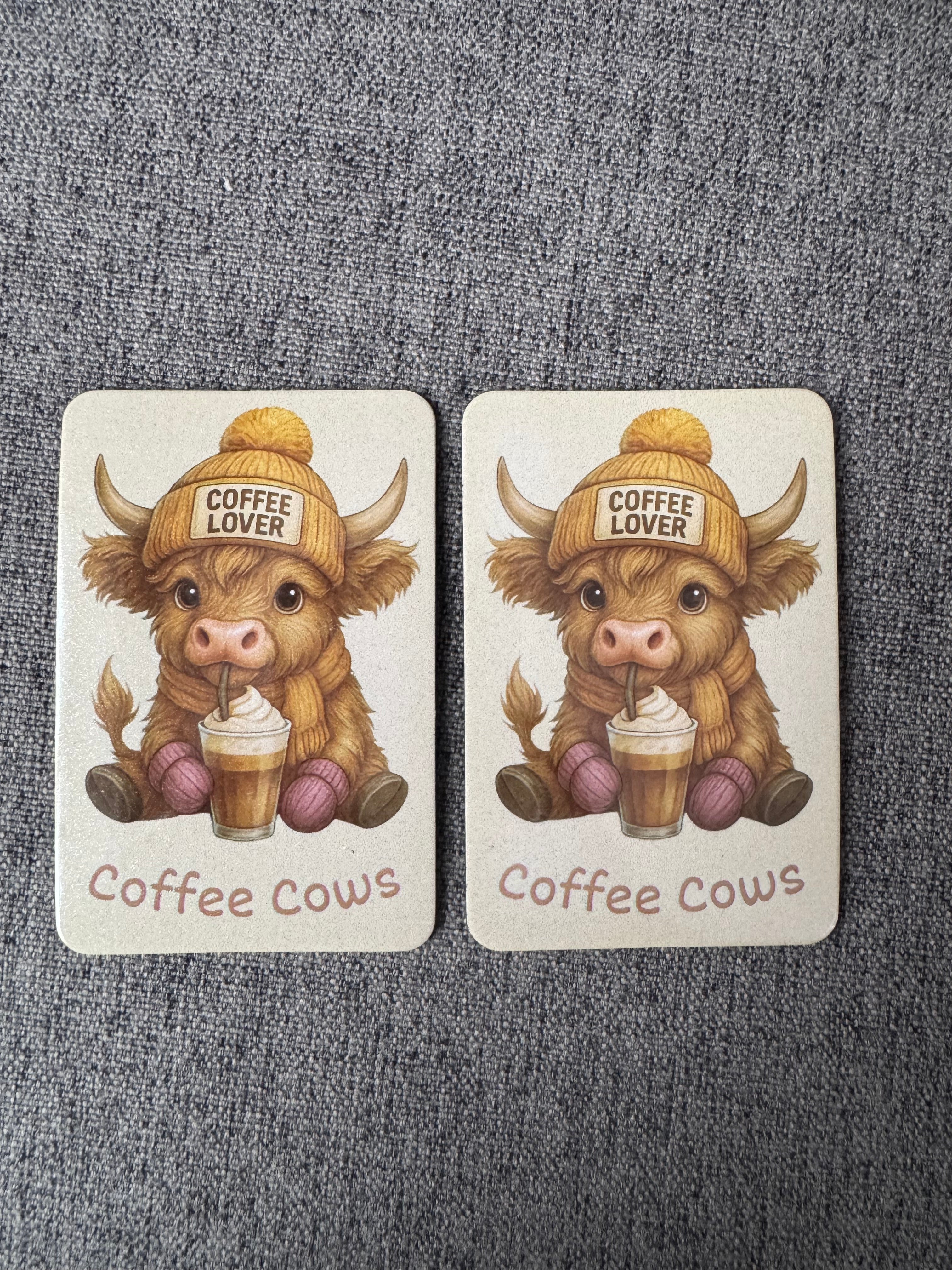 Highland Cow yellow Coffee lover fridge magnet