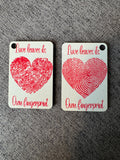 Love leaves its own fingerprint - key ring