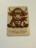 Highland Cow Fridge Magnet | Coffee Lover Gift | Cute Cow Magnet | Coffee Cow Kitchen Decor