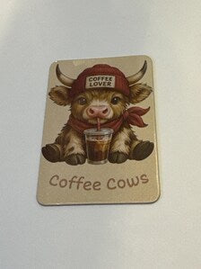 Highland Cow Fridge Magnet | Coffee Lover Gift | Cute Cow Magnet | Coffee Cow Kitchen Decor