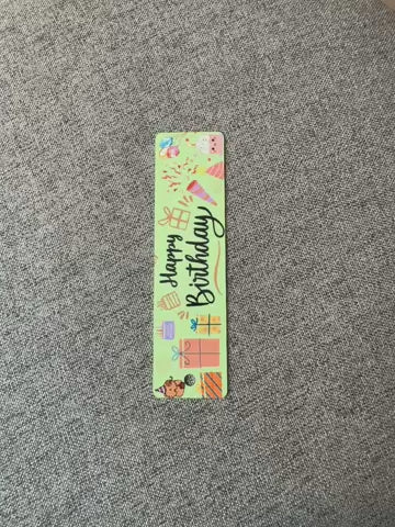 Green Happy Birthday Bookmark