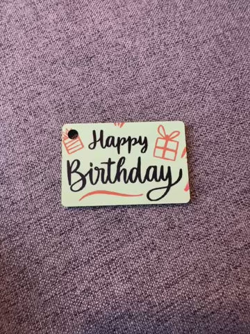 Green Happy Birthday - Key Ring