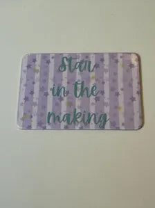 Star in the Making Magnet | Cute Motivational Gift | Purple Star Pattern Fridge Magnet | Positive Affirmation | Gift for Kids and Students